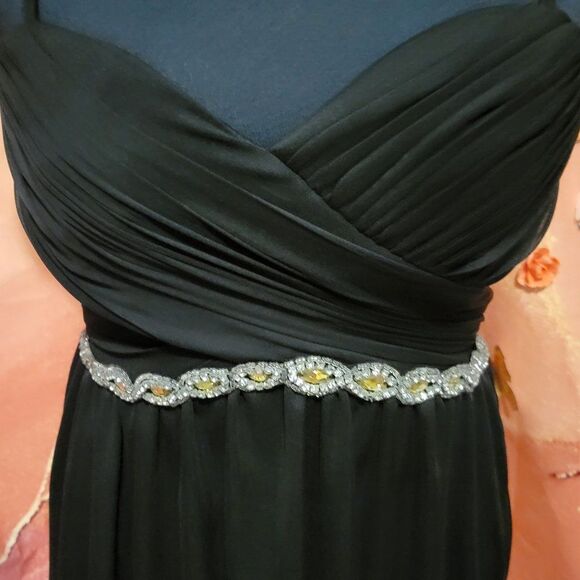 * MY MICHELE BLACK ASYMMETRICAL MAXI GOWN - Picture 8 of 10